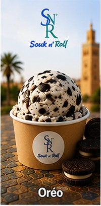 Glace artisanale Oreo &mdash; Souk n' Roll, glacier &agrave; Marrakech
