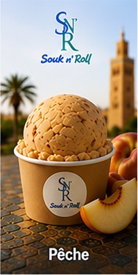 Glace artisanale Peche &mdash; Souk n' Roll, glacier &agrave; Marrakech