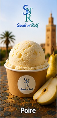 Glace artisanale Poire &mdash; Souk n' Roll, glacier &agrave; Marrakech